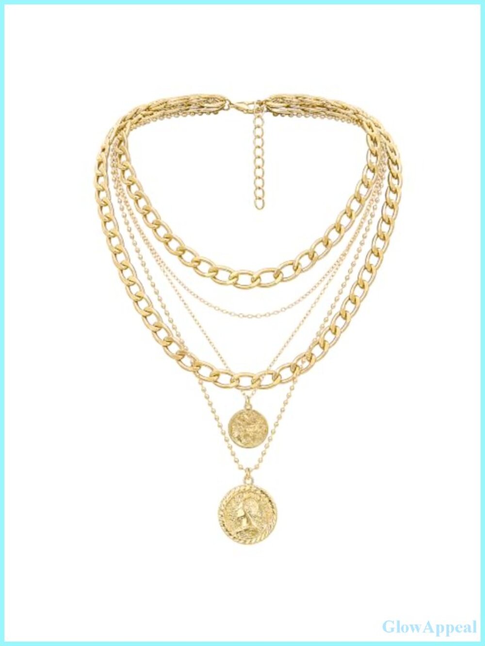 Layered Pendant Necklace Set Chunky Stacked Adjustable Statement Jewelry